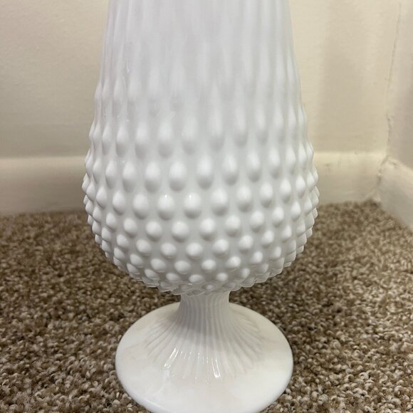 Vintage Hobnail Milk Glass Footed Swung Glass by Fenton 20" C. 1950's - Picture 8 of 8